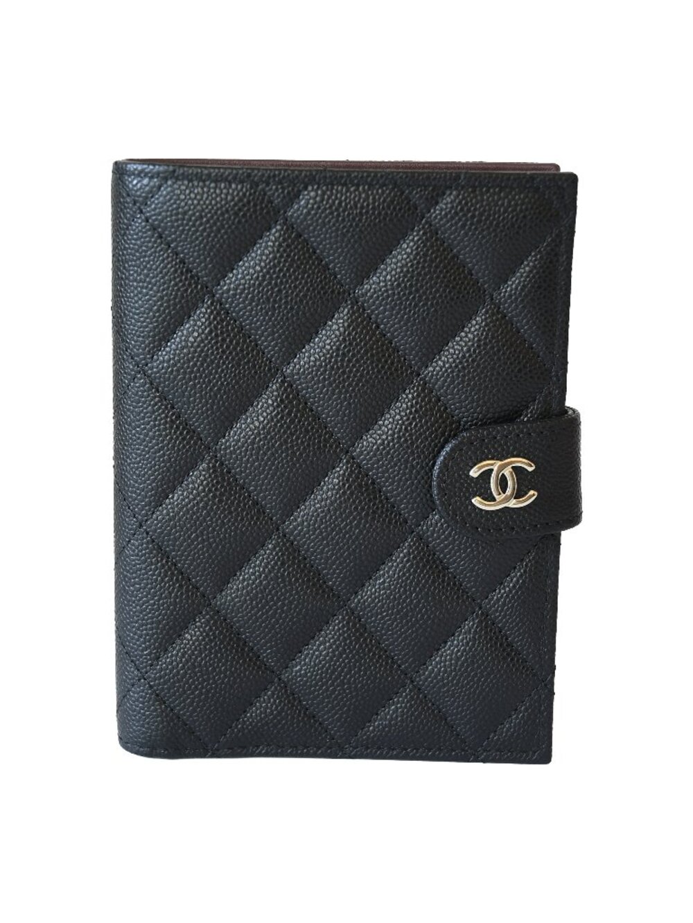 Chanel 26C CC Caviar Quilted Passport Holder Wallet Black